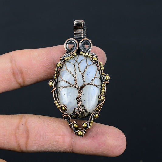Copper Moonstone Gemstone Pendant