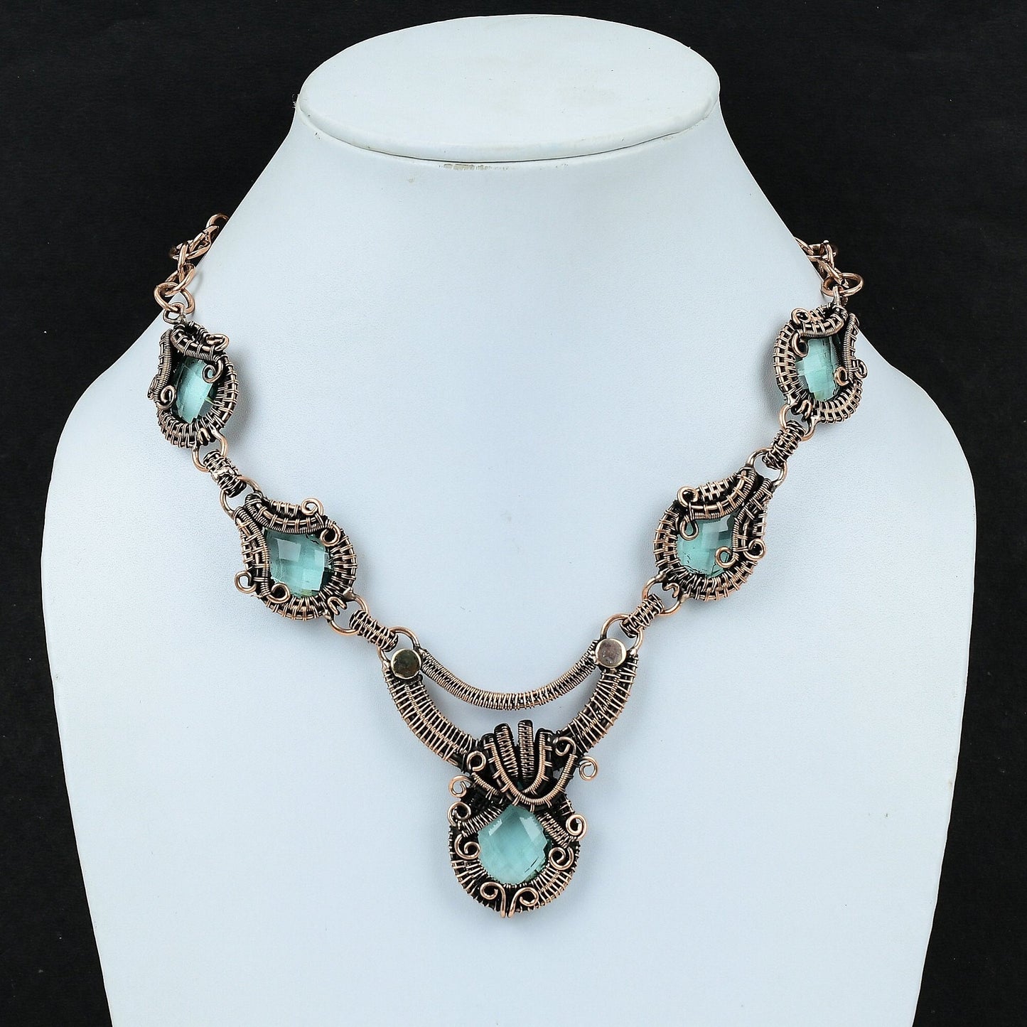 Aqua Apatite Gemstone Necklace