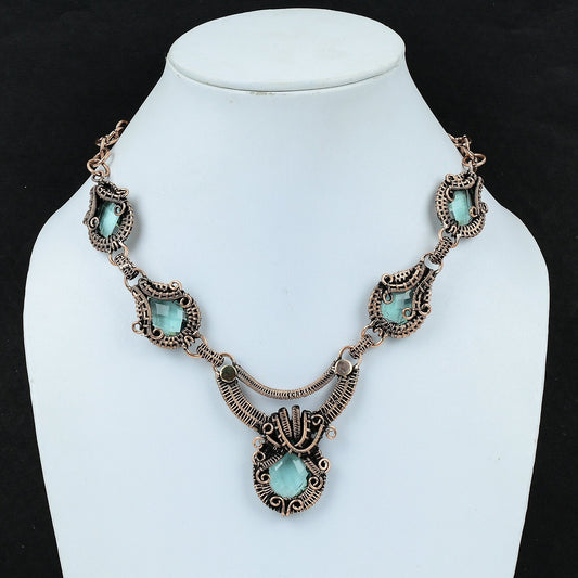 Aqua Apatite Gemstone Necklace