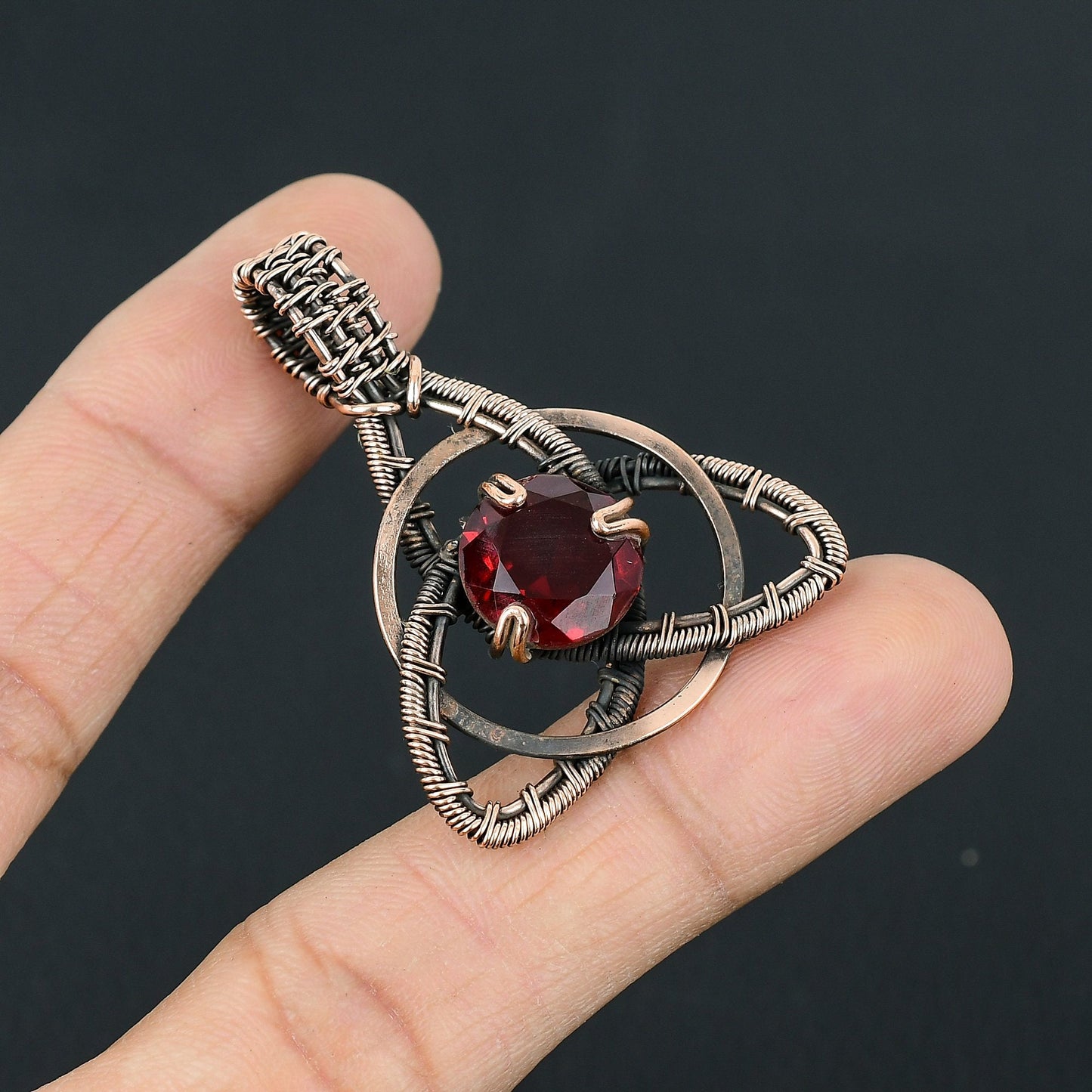 Red Garnet Gemstone Pendant