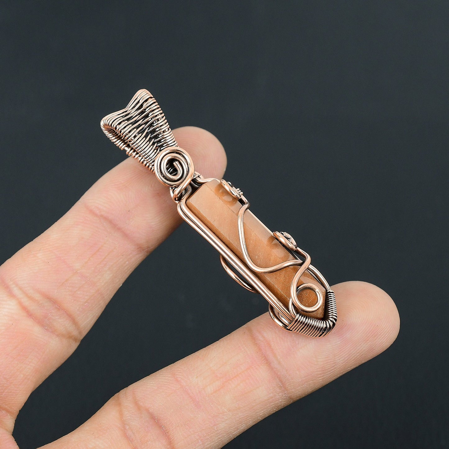 Orange Sunstone Gemstone Pendant