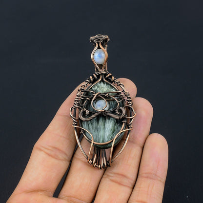 Green Seraphinite Gemstone Pendant