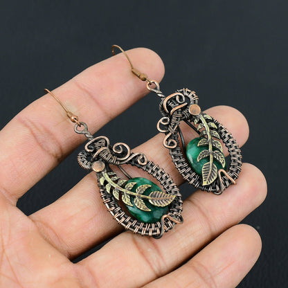 Green Emerald Gemstone Earrings