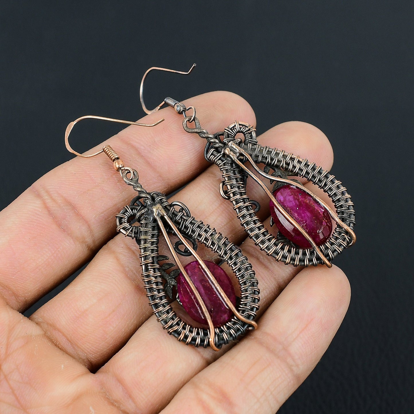 Red Ruby Gemstone Earrings