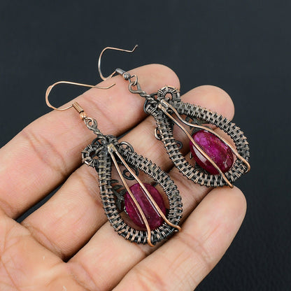 Red Ruby Gemstone Earrings