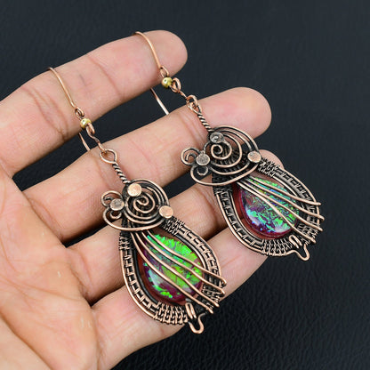 Pink Triplet Opal Gemstone Earrings