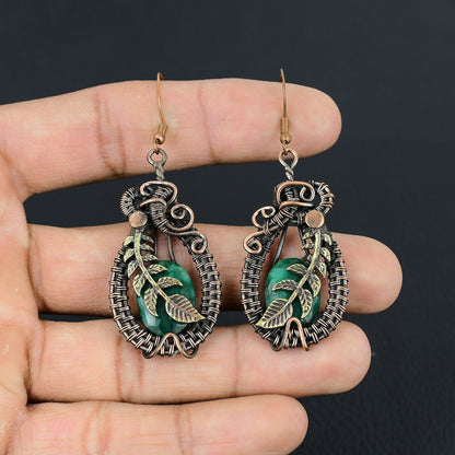 Green Emerald Gemstone Earrings