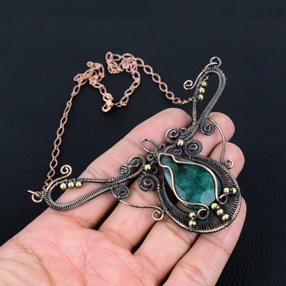 Green Emerald Gemstone Necklace