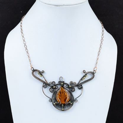 Amber Gemstone Pendant Necklace