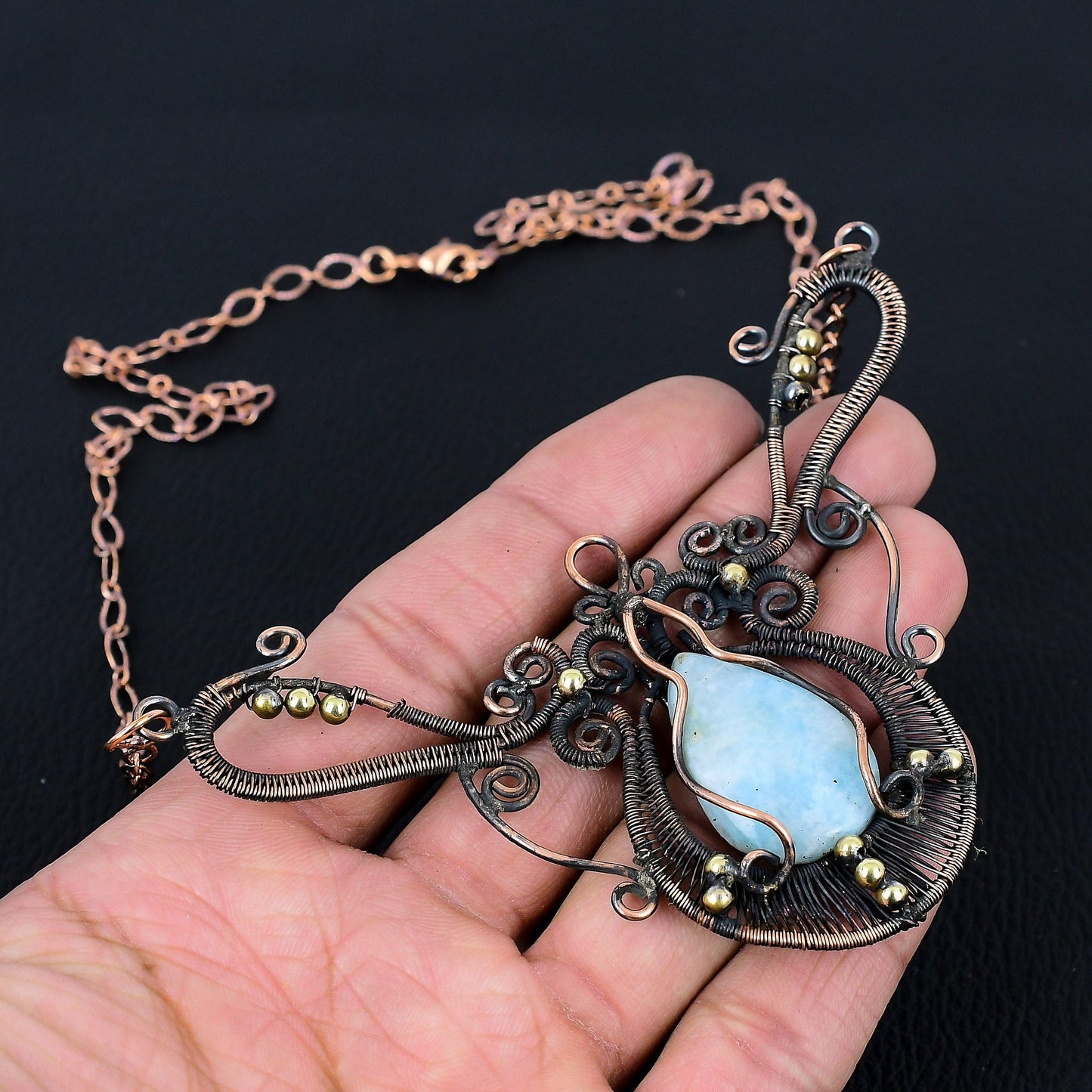 Blue Larimar Gemstone Necklace