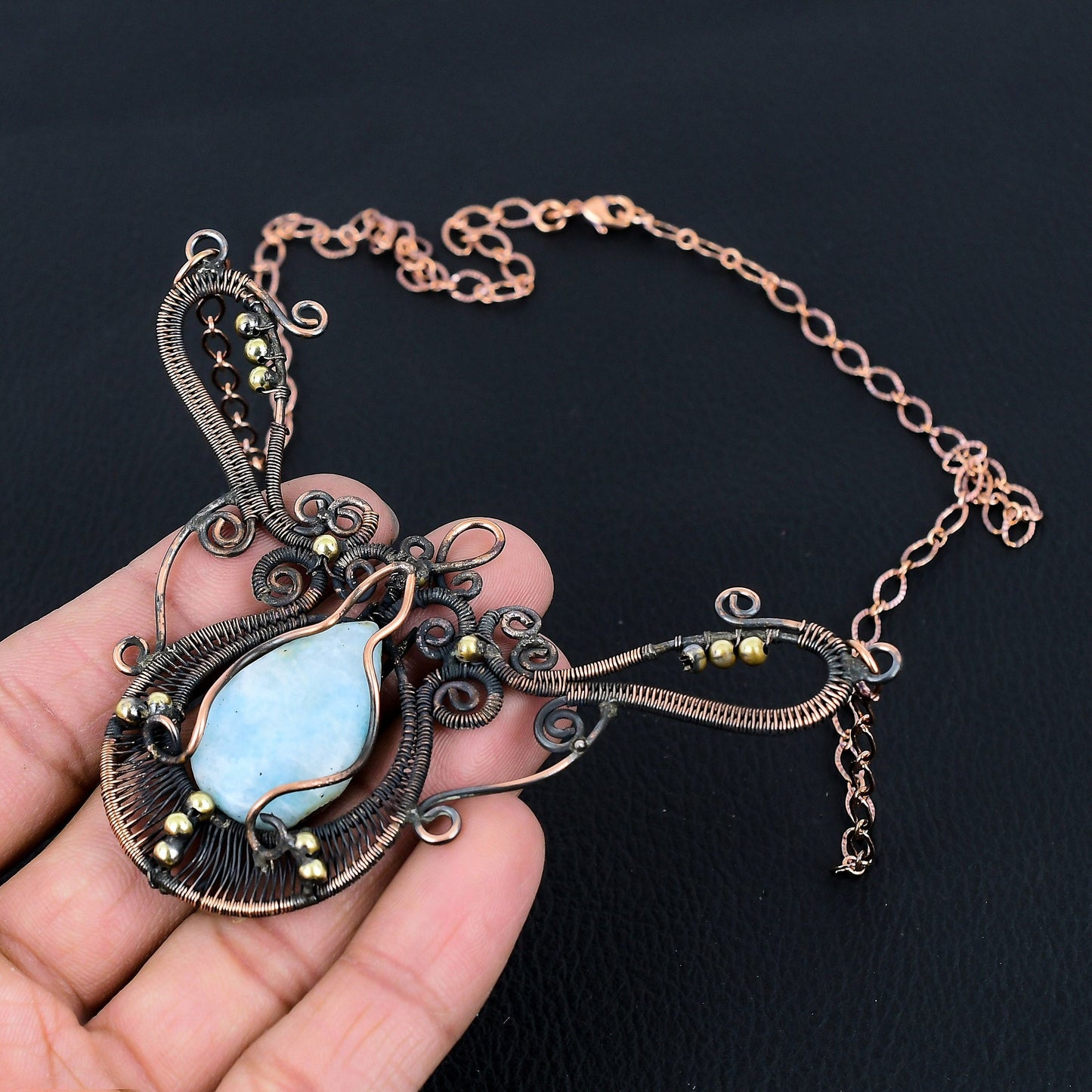 Blue Larimar Gemstone Necklace