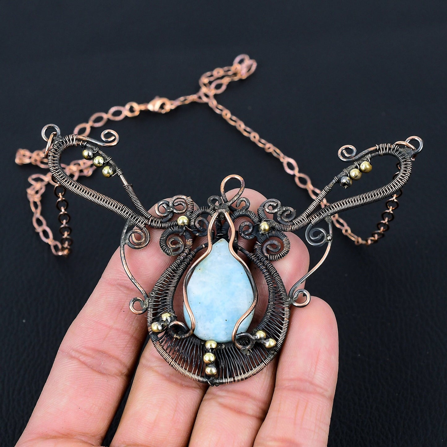 Blue Larimar Gemstone Necklace