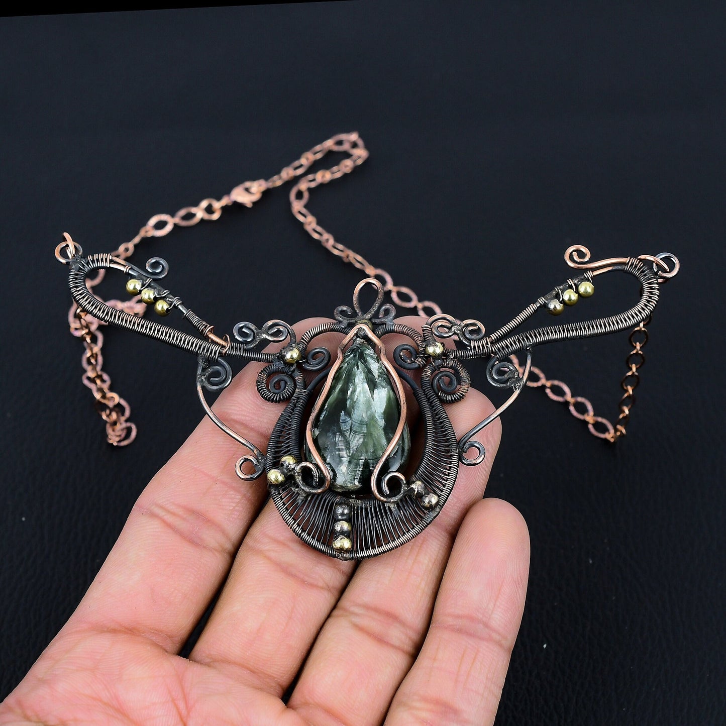 Green Seraphinite Gemstone Necklace
