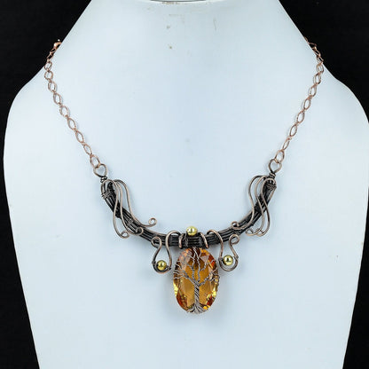 Yellow Citrine Gemstone Necklace