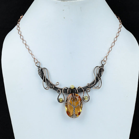 Yellow Citrine Gemstone Necklace