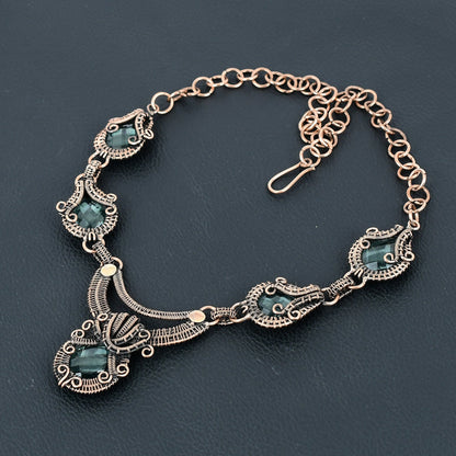Aqua Apatite Gemstone Necklace