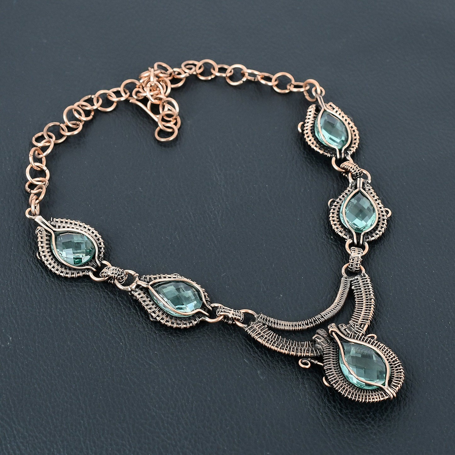 Aqua Apatite Gemstone Necklace