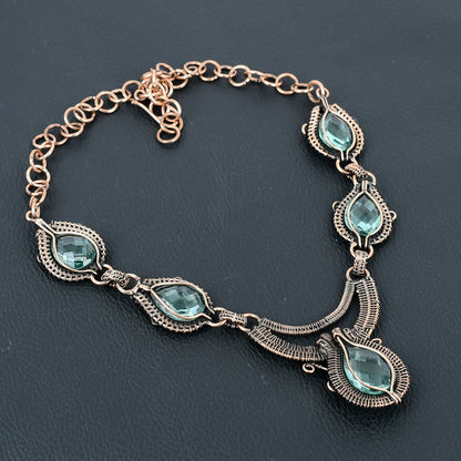 Aqua Apatite Gemstone Necklace