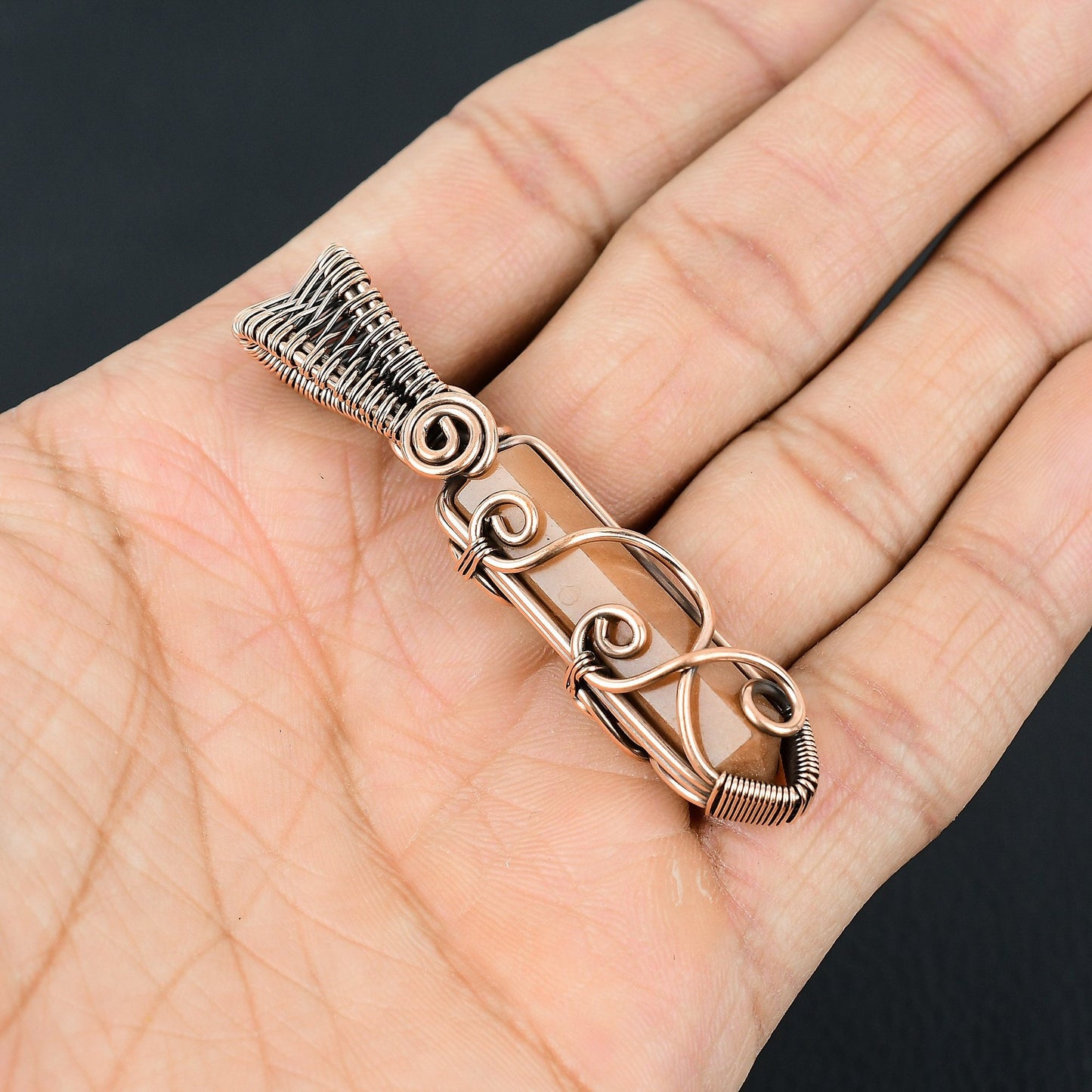 Orange Sunstone Gemstone Pendant