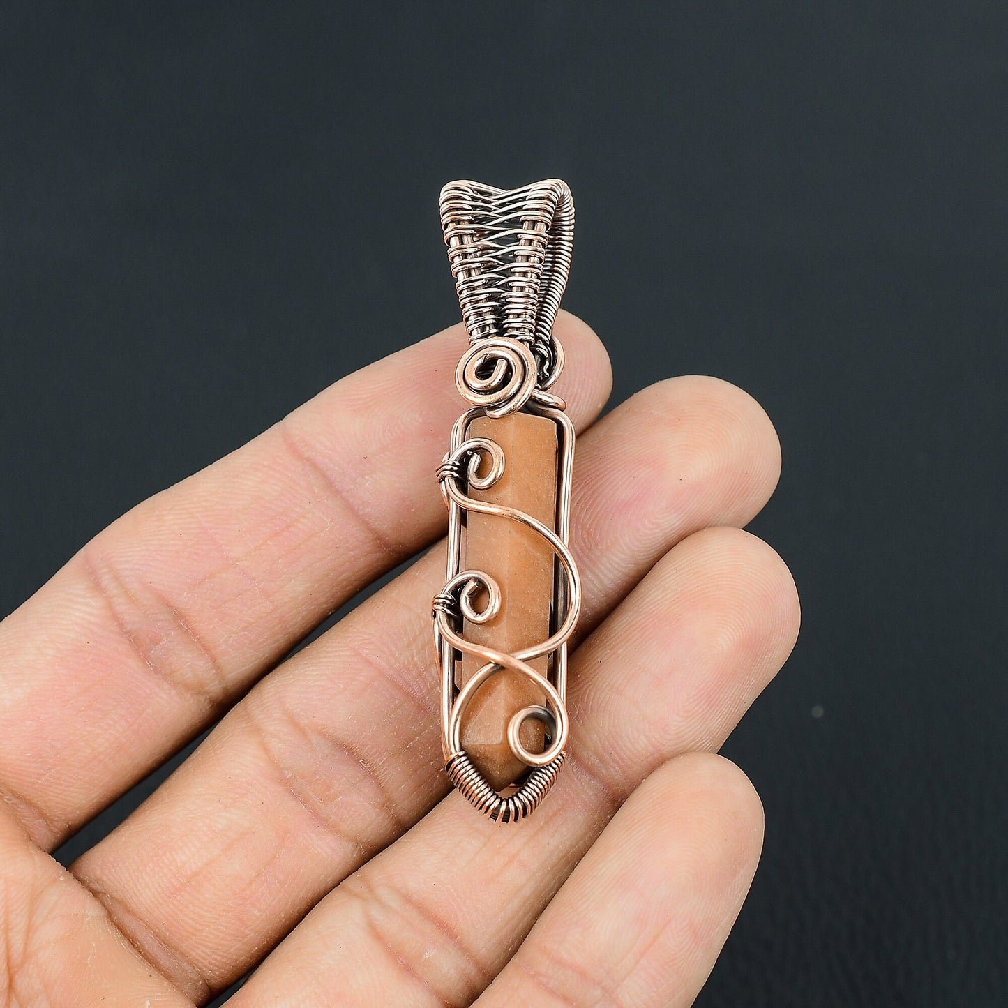 Orange Sunstone Gemstone Pendant
