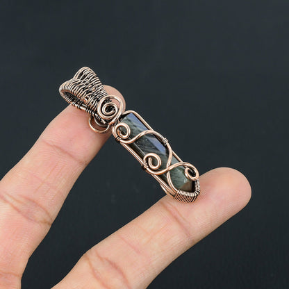 Blue-Green Labradorite Gemstone Pendant