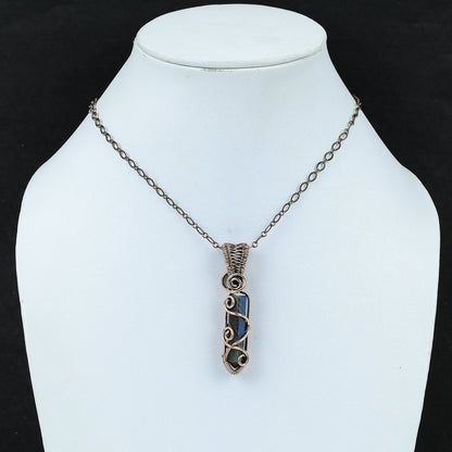 Blue-Green Labradorite Gemstone Pendant