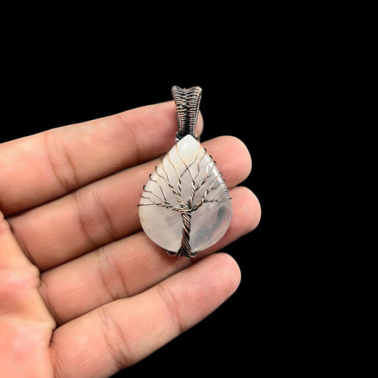 Pink Rose Quartz Gemstone Pendant