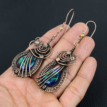 Blue Opal Gemstone Earrings