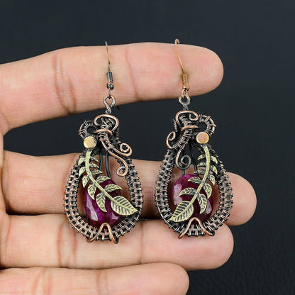 Red Ruby Gemstone Earrings
