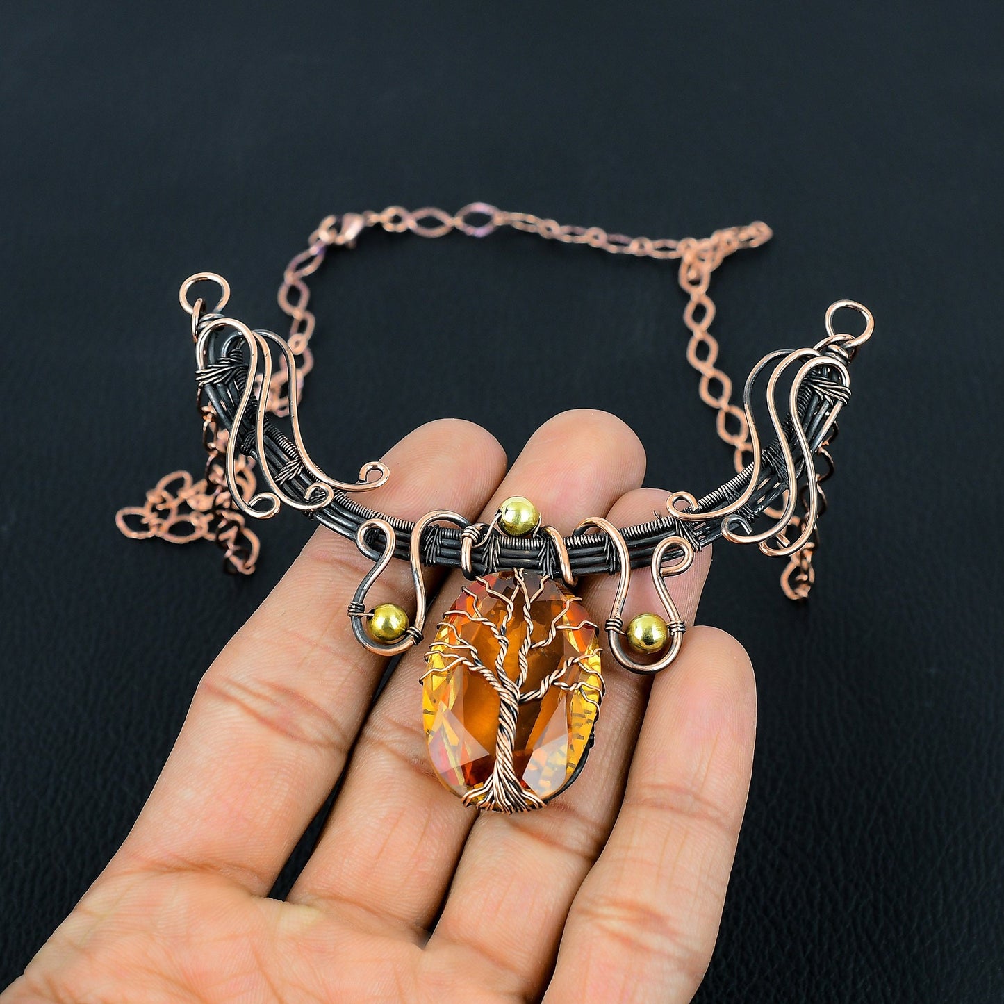 Yellow Citrine Gemstone Necklace