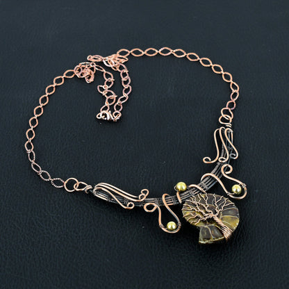 Copper Brown Ammonite Gemstone Necklace