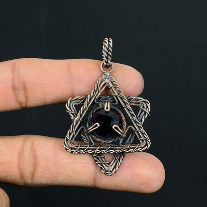 Purple Amethyst Gemstone Star Pendant