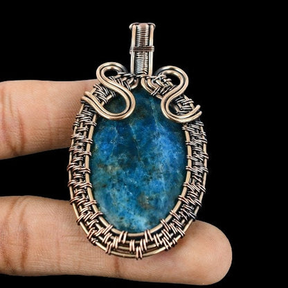 Neon Blue Apatite Gemstone Pendant