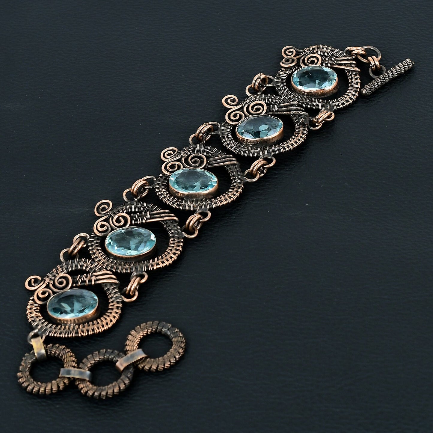 Blue Aquamarine Gemstone Bracelet