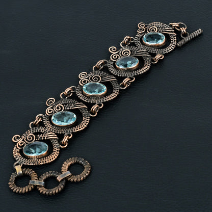 Blue Aquamarine Gemstone Bracelet