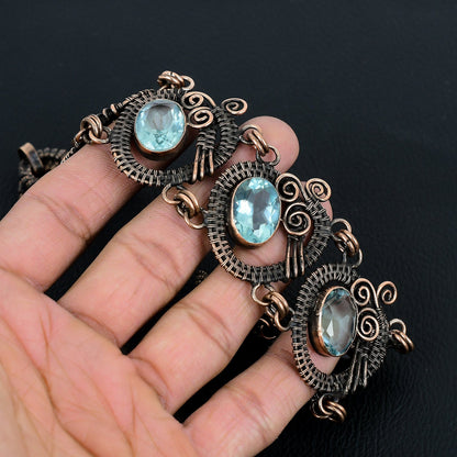 Blue Aquamarine Gemstone Bracelet