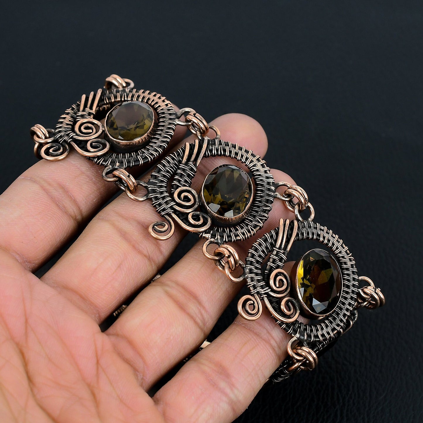 Brown Smoky Topaz Gemstone Bangle