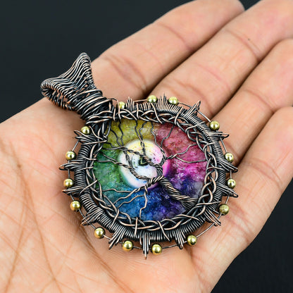 Rainbow Druzy Gemstone Pendant