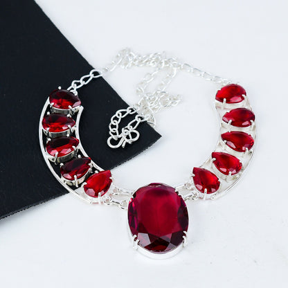 Red Garnet Gemstone Necklace