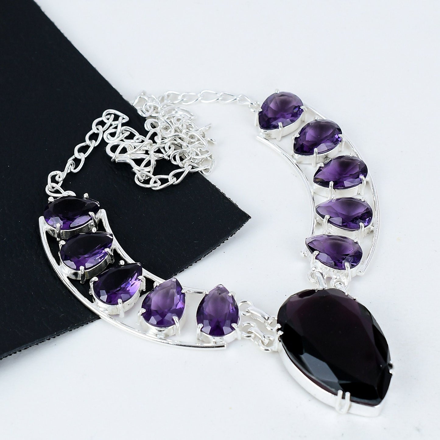 Dark Pink Amethyst Gemstone Necklace
