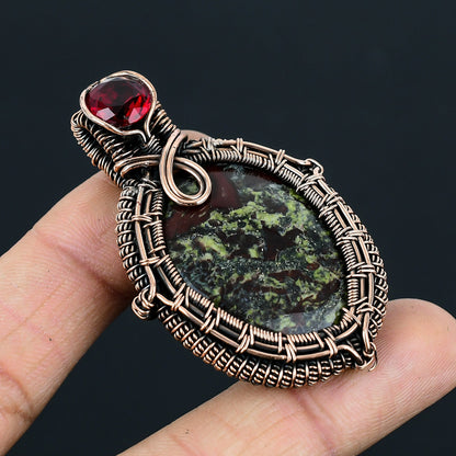 Green Bloodstone Gemstone Pendant