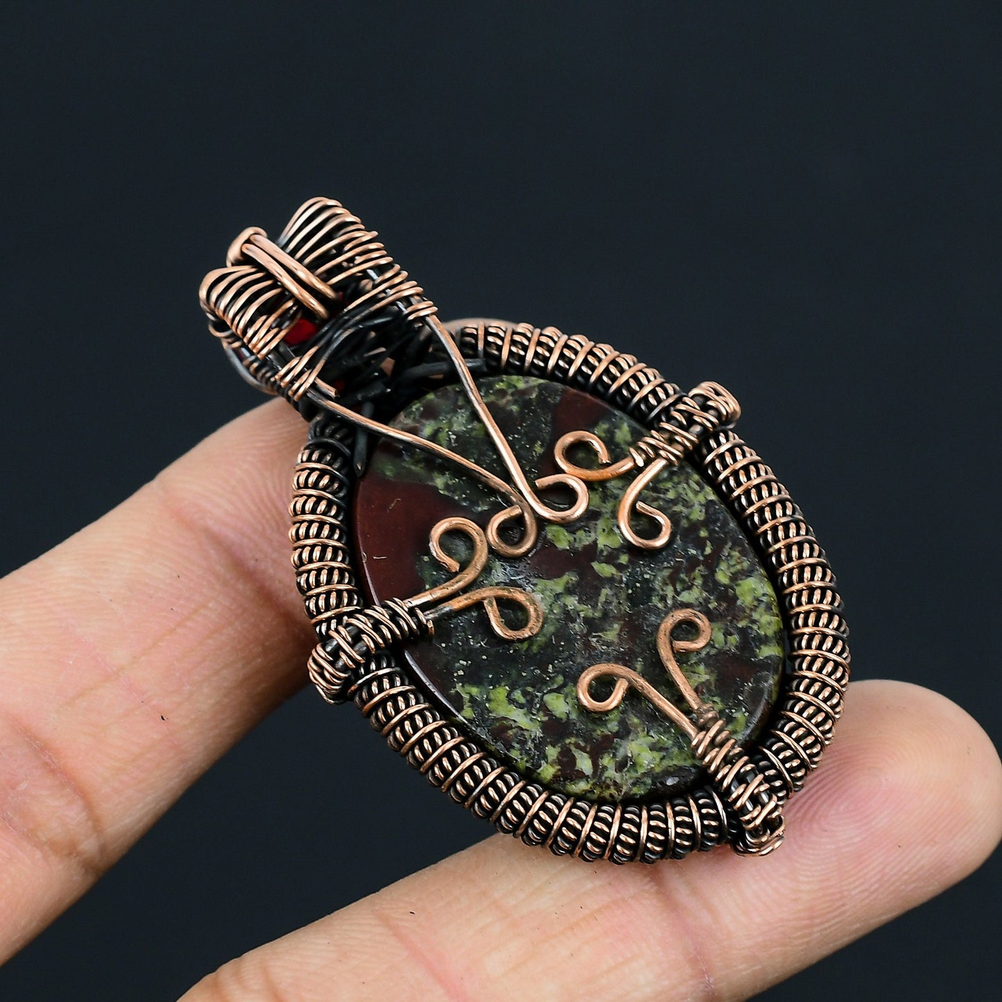 Green Bloodstone Gemstone Pendant