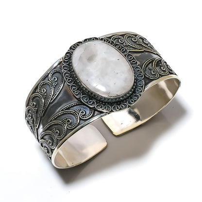 Rainbow Moonstone Sterling Silver Bracelet