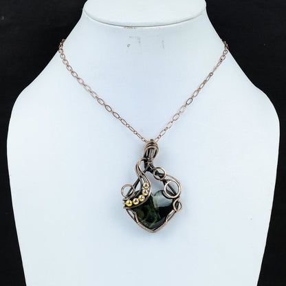 Green Star Galaxy Jasper Gemstone Pendant