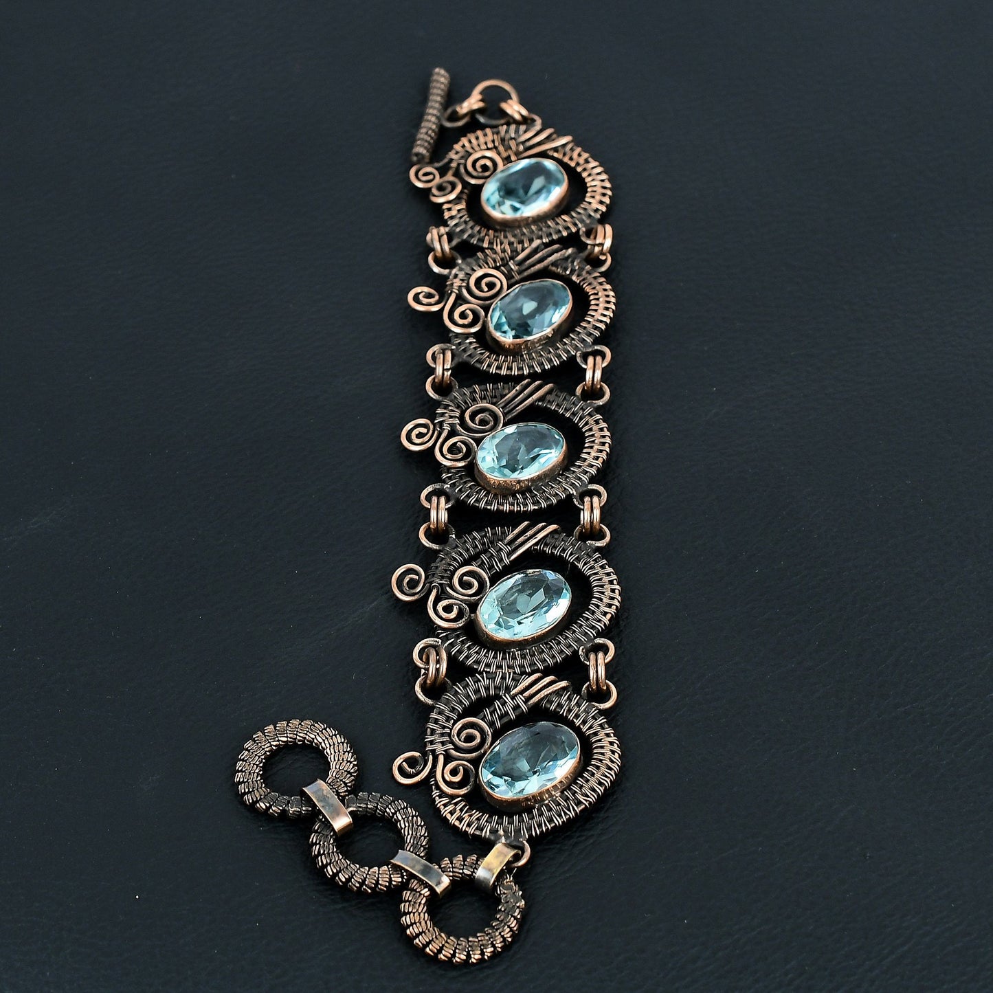 Blue Aquamarine Gemstone Bracelet
