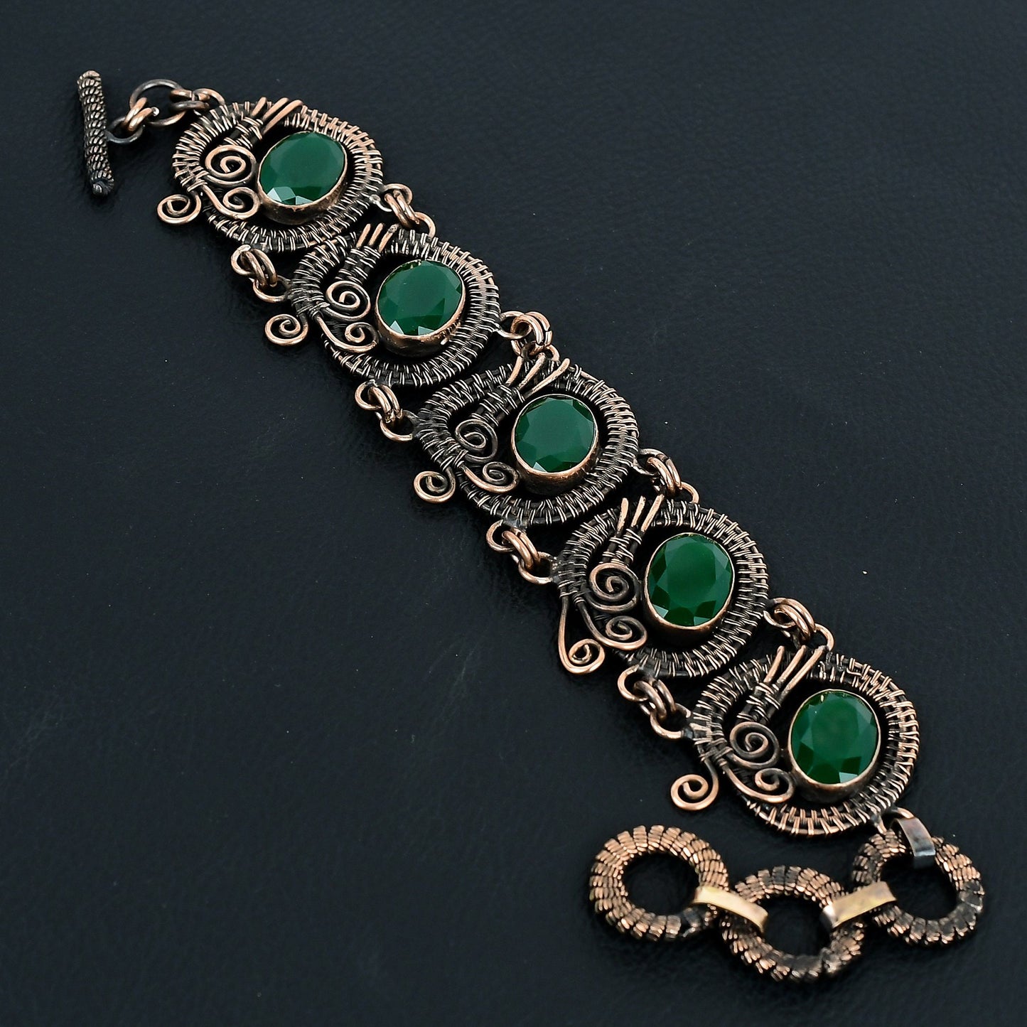 Green Emerald Gemstone Bracelet