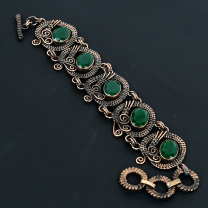 Green Emerald Gemstone Bracelet