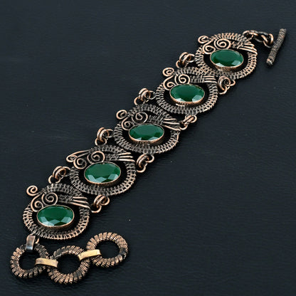 Green Emerald Gemstone Bracelet
