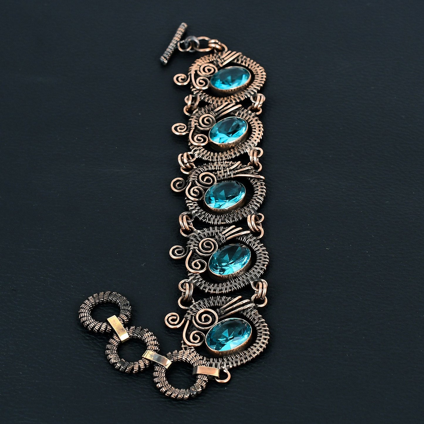 Blue Topaz Gemstone Bracelet
