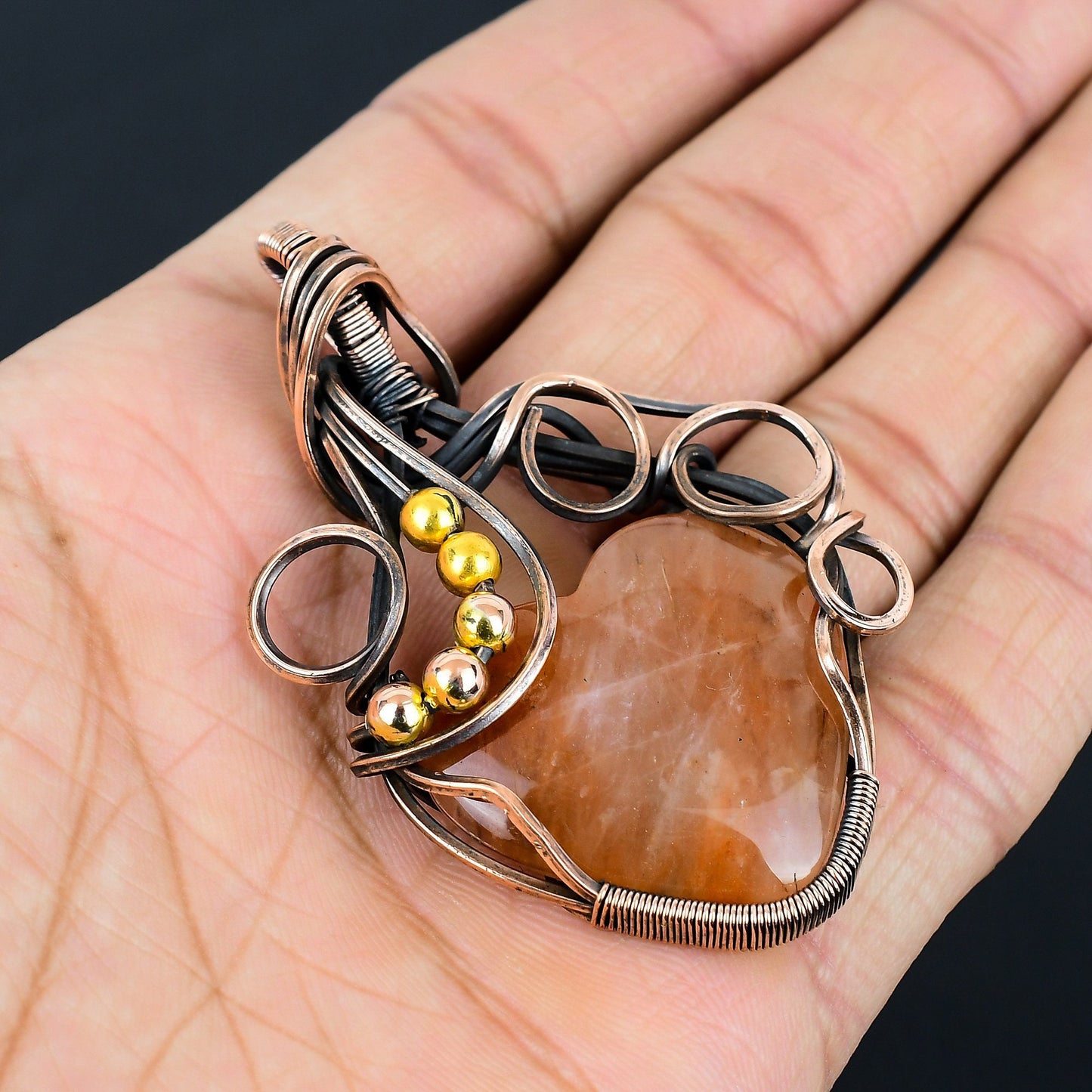 Orange Sunstone Gemstone Pendant